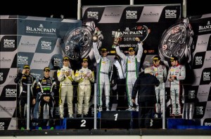 The qualifying race podium