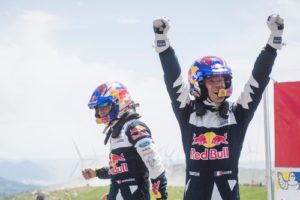 Sébstien Ogier celebrates a fifth win in Portugal